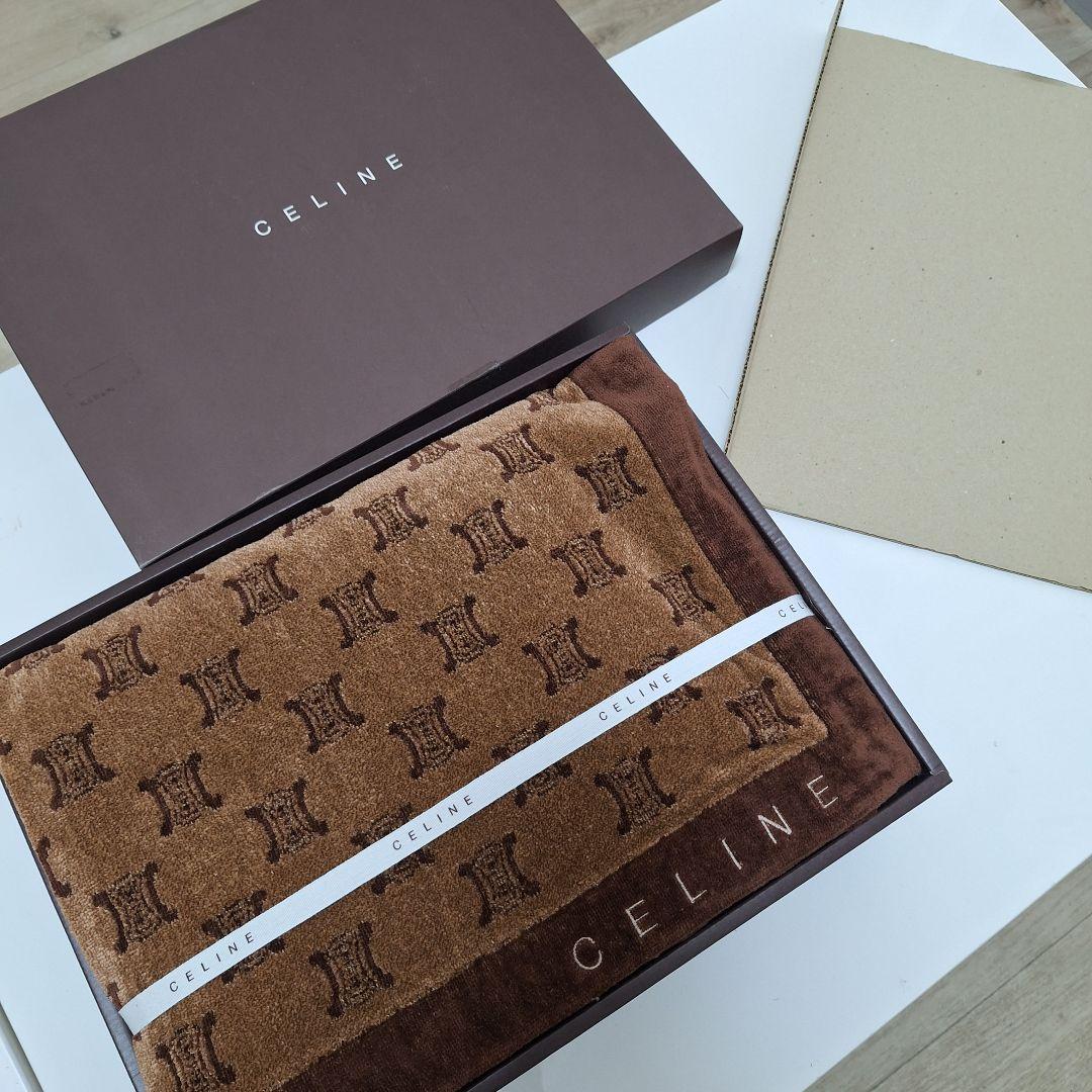 CELINE 　マカダム総柄　ご家庭で洗えるハーフタオルケット/ブランケット