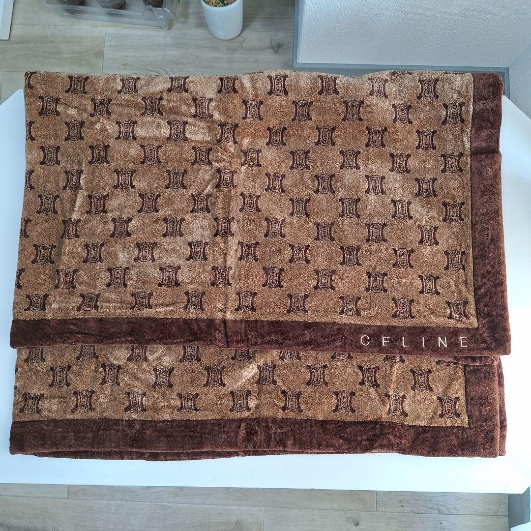 CELINE 　マカダム総柄　ご家庭で洗えるハーフタオルケット/ブランケット