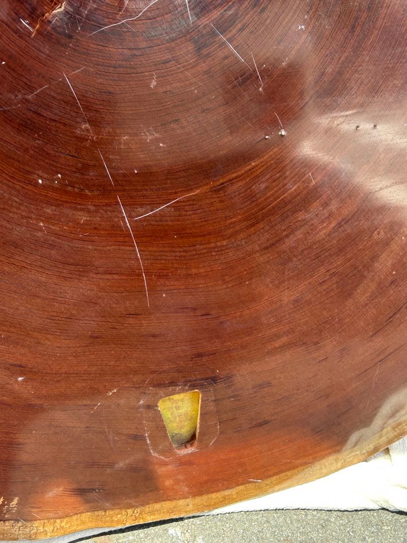 一枚板座卓　紫檀　丸テーブル　ダイニングテーブル