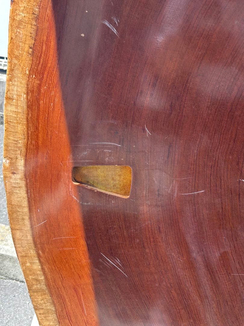 一枚板座卓　紫檀　丸テーブル　ダイニングテーブル