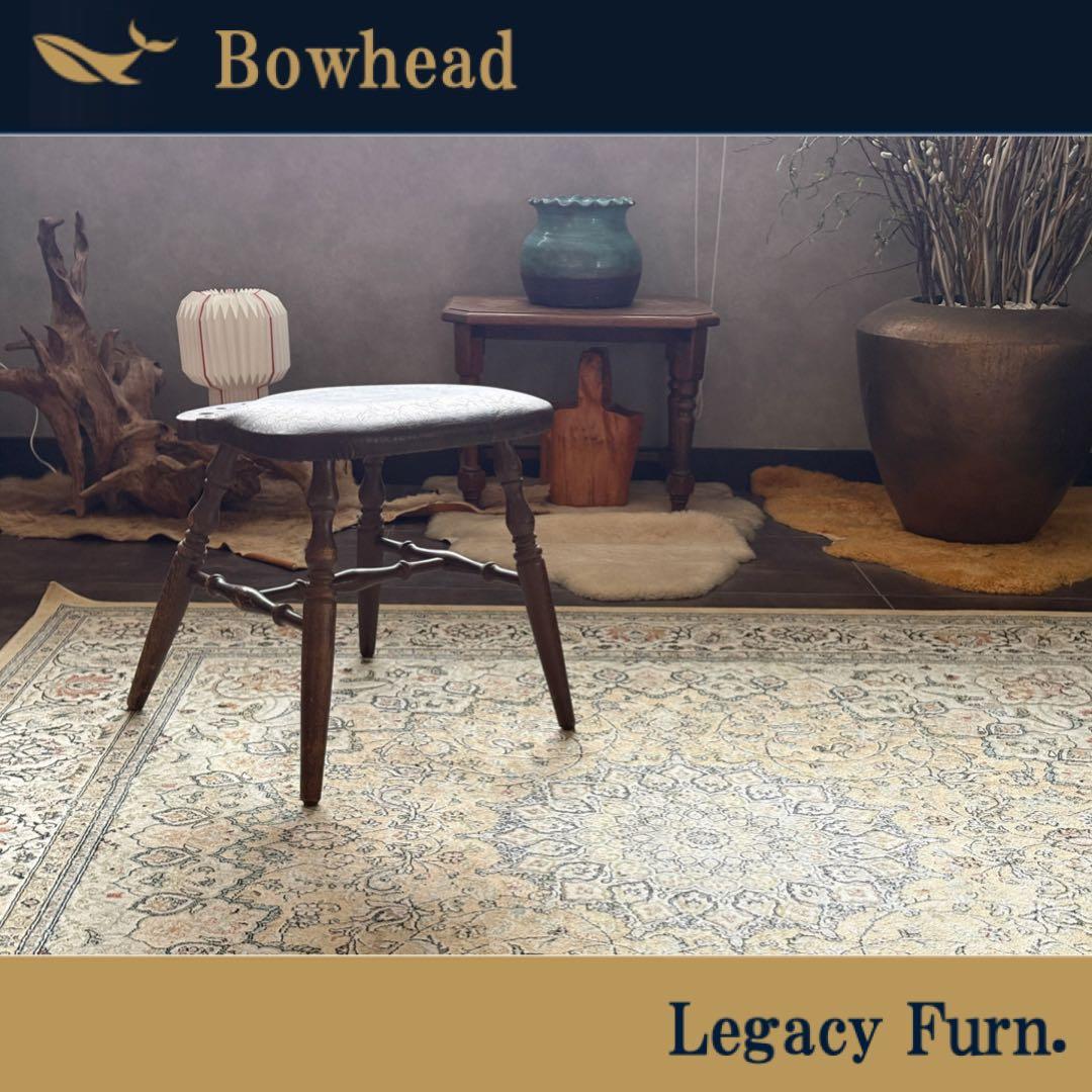 レザースツール　リベット打ち　ろくろ脚　サイドスツール　レトロ　Z