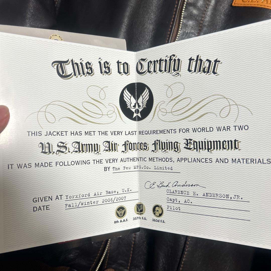 【未使用】THE Few ザフュー　A2 レザージャケット36