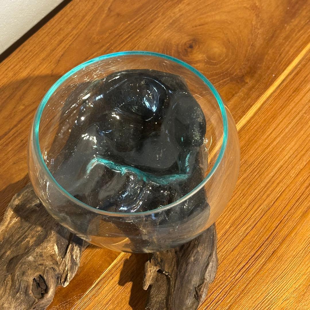 バリ島流木ガラス　w32×d17×h10cm 水槽　アクアリウムメダカ水槽809