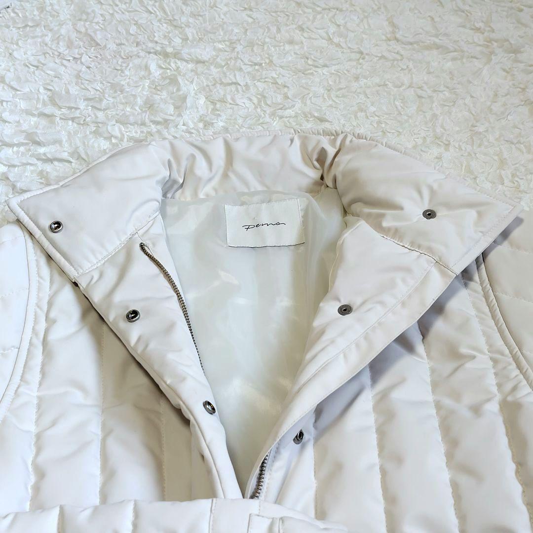 未使用級★perna キルティング ロング ダウンコート ベスト 白 セット売り