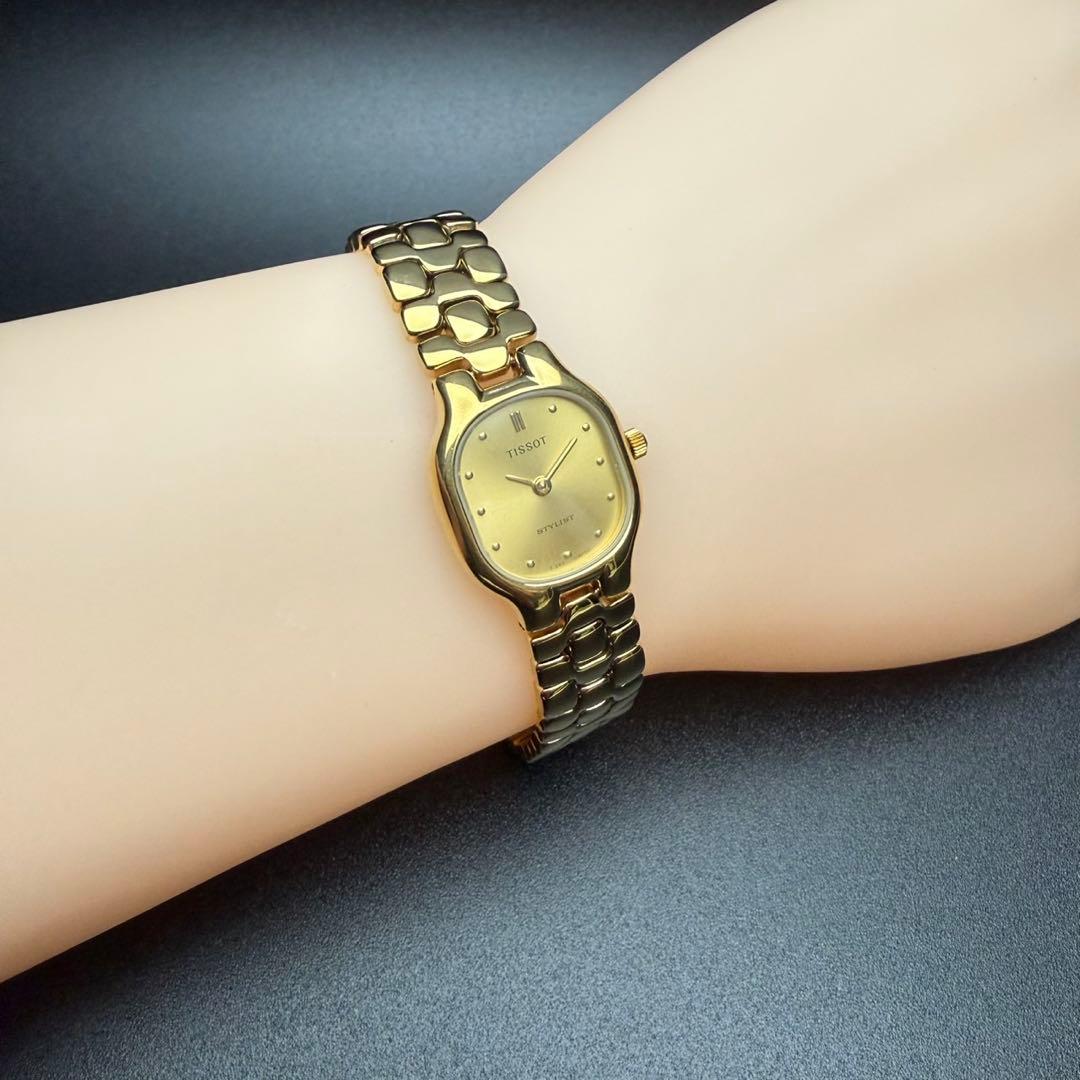 【新品電池】ティソ スタイリスト E243 腕時計 ゴールド 稼働品