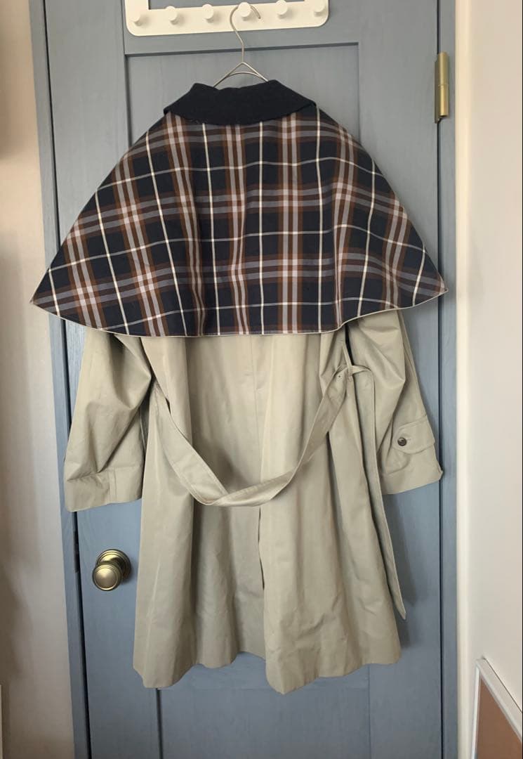 BURBERRYS ケープ付きチェックトレンチコート ライナー付き バーバリー