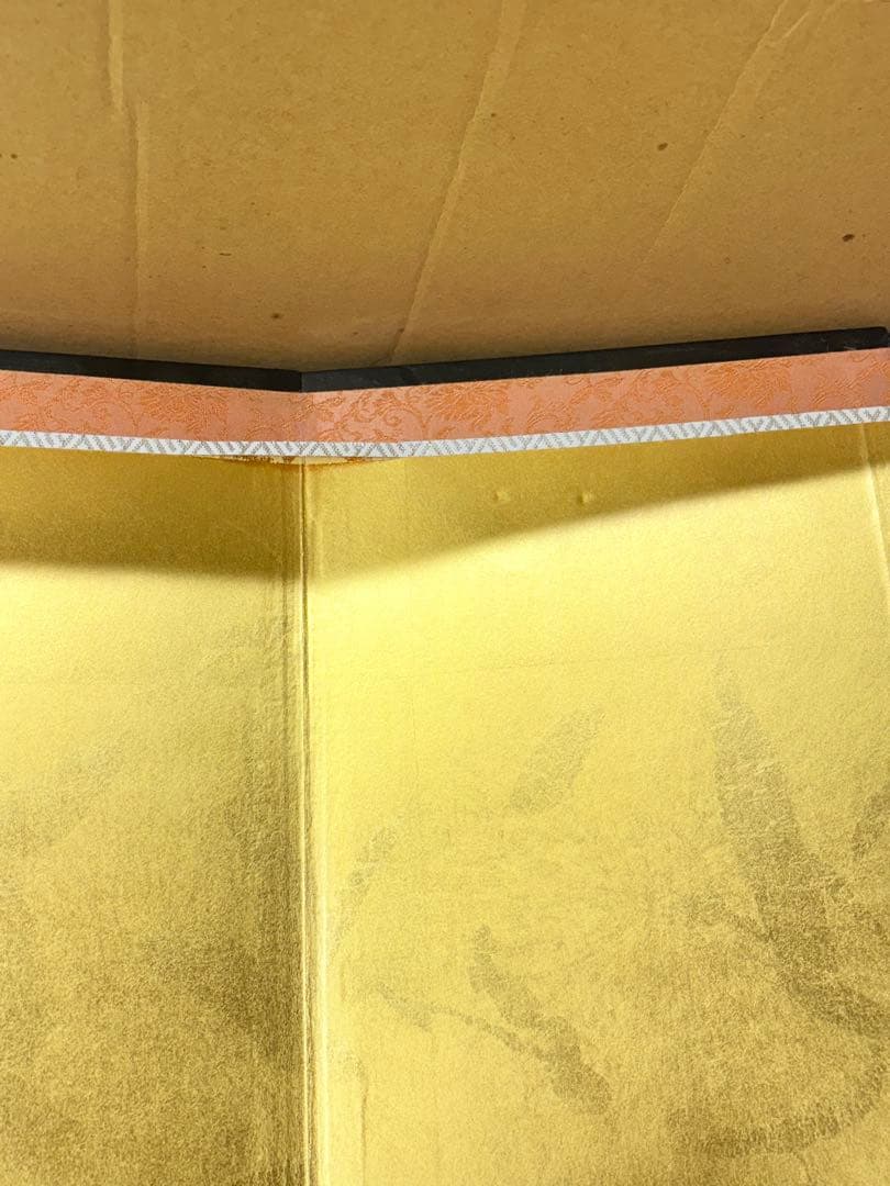 六曲一双屏風 18号 箔押二重縁付き　金沢箔仕様　雛人形 屏風 節句　和風