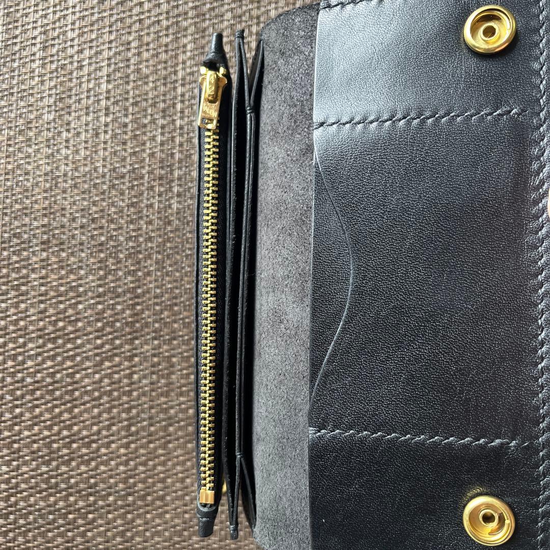 MARYAM ホースフロント ロングトラッカーウォレット 芯通しブラック