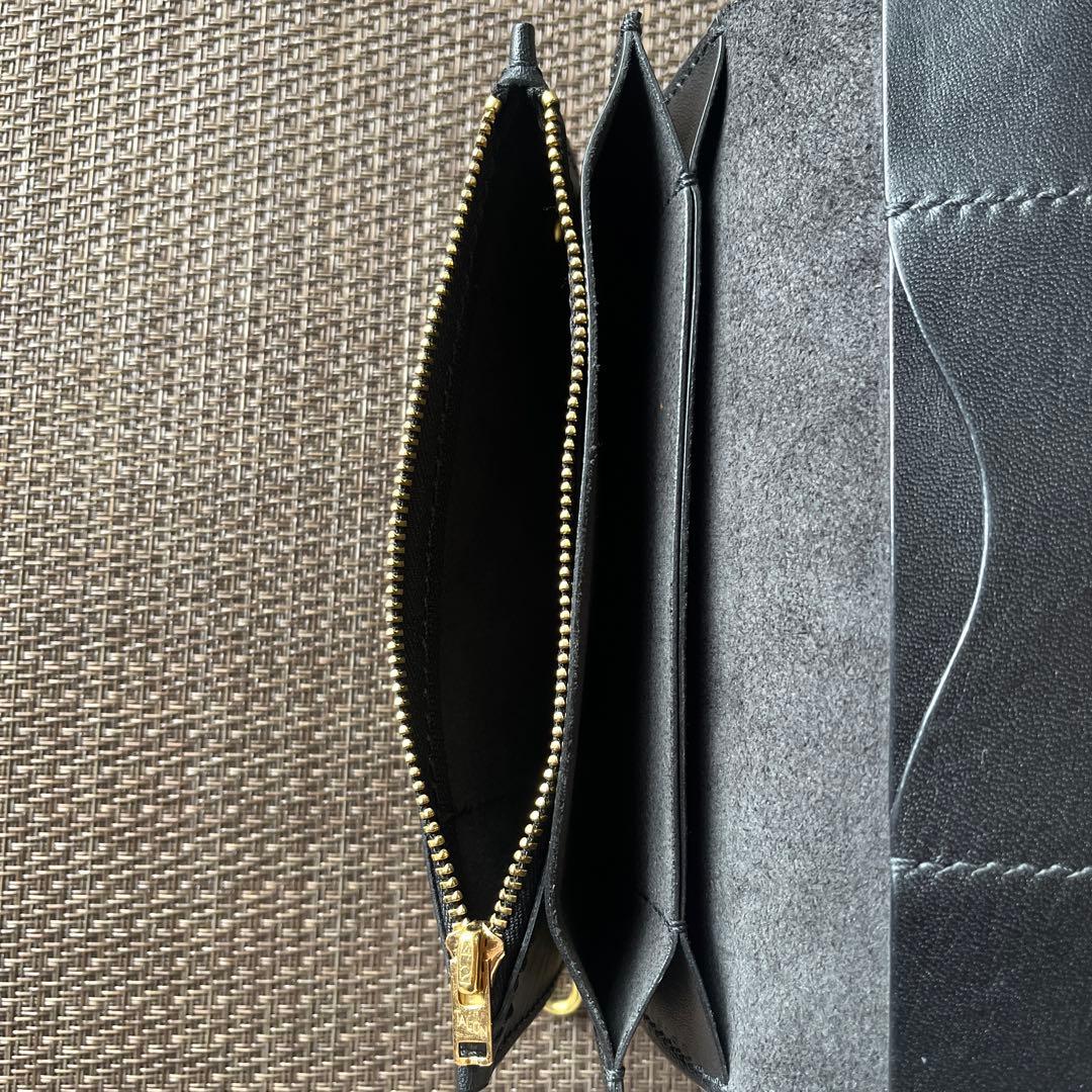 MARYAM ホースフロント ロングトラッカーウォレット 芯通しブラック