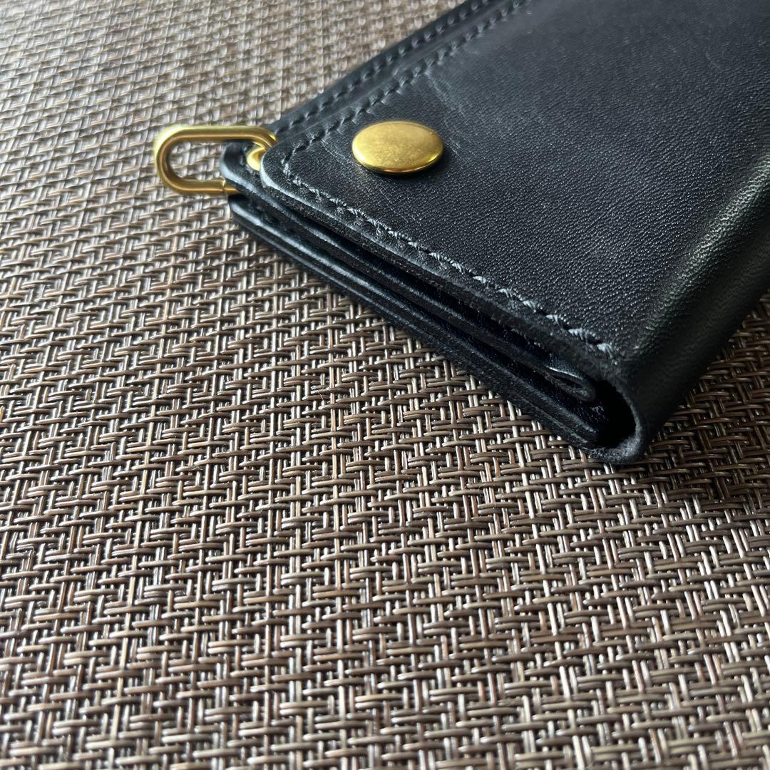 MARYAM ホースフロント ロングトラッカーウォレット 芯通しブラック