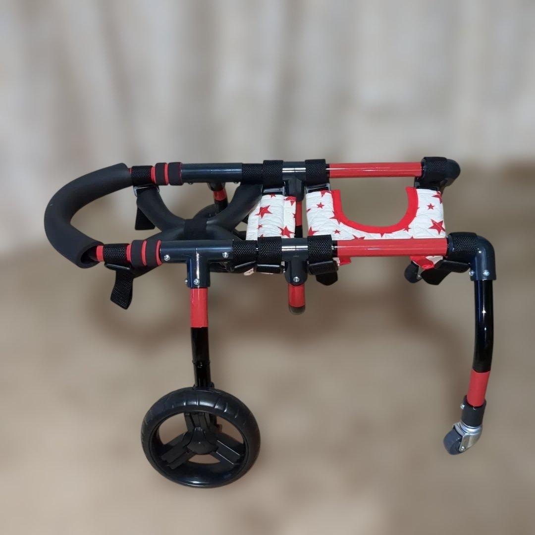 ワンちゃん4輪　リハビリ　食事補助　犬用車椅子　介護　犬の歩行器