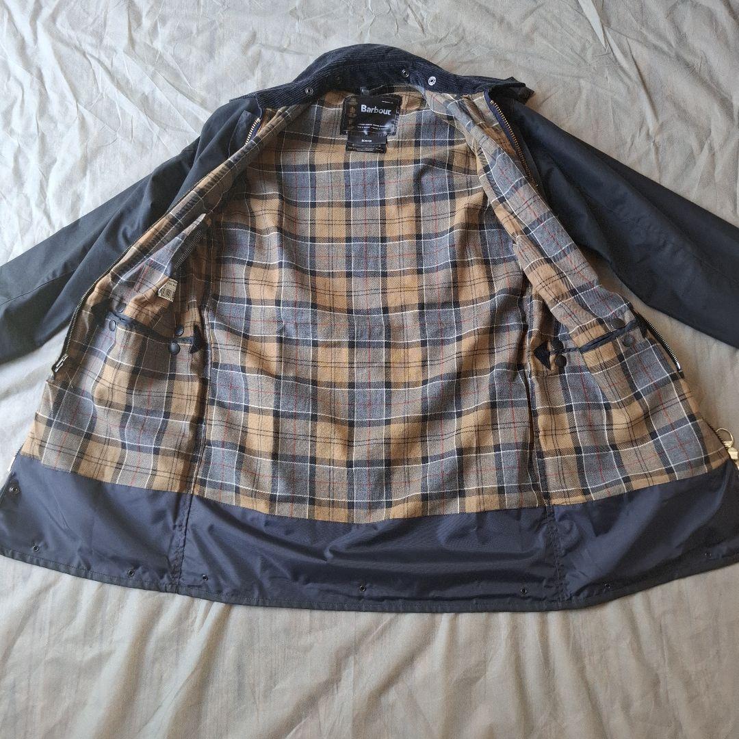 バブアーボーダーネイビーブラウンステッチ稀少!ほぼ新品　00,s 36