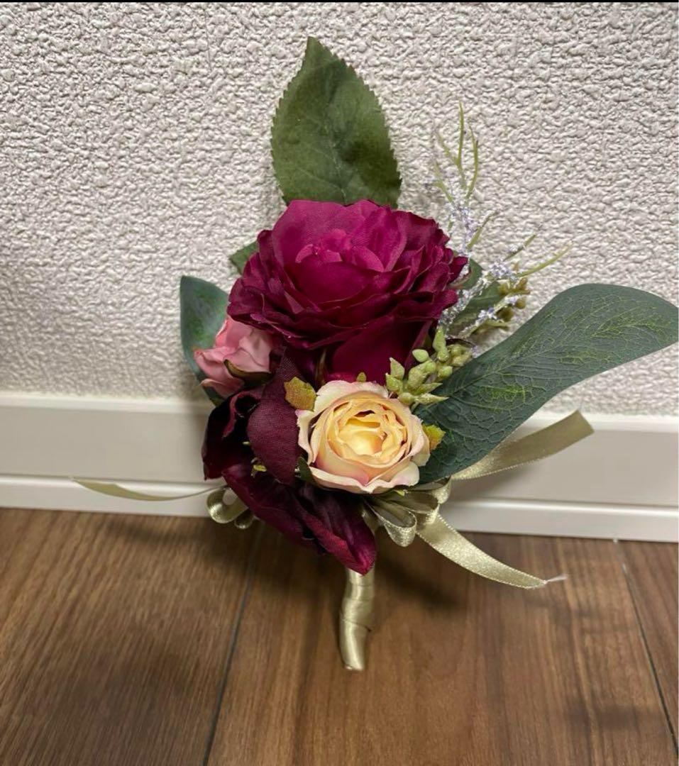 ２４日まで値下げ　当日写真あり プリザーブドフラワー ブーケ ピンク紫赤