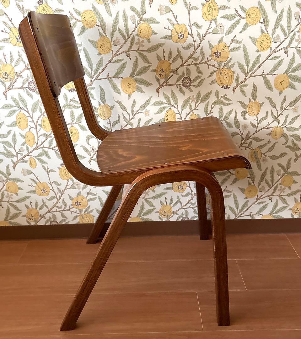 イギリス　スクールチェア　学校　椅子　木製　チェア　ビンテージ　アンティーク