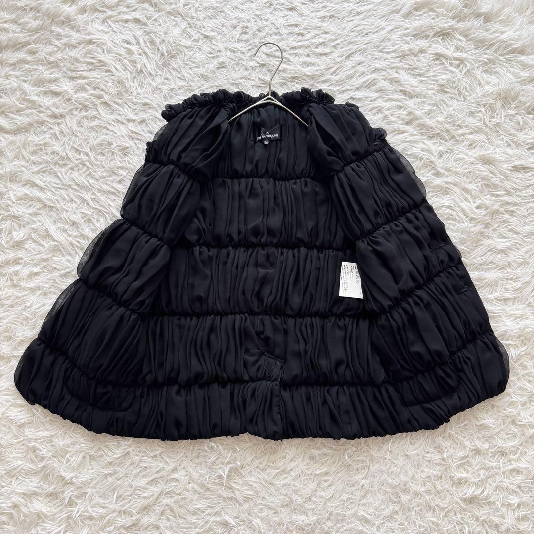 【トリココムデギャルソン】AD2010　キルティングベスト　M　フリル　シフォン