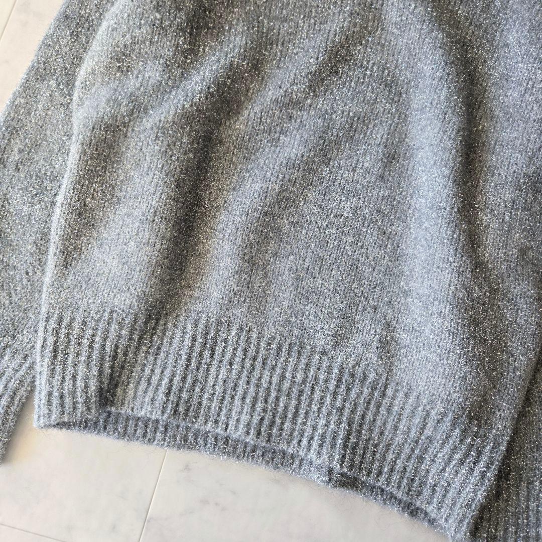 美品✨アンスクリア　ラメプルオーバー　ラメニット　シルバー　銀　オーバーサイズ