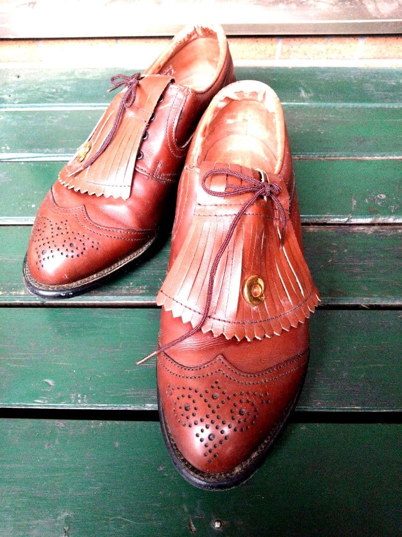 CLASSIC　Style　 ウィングチップメダリオン　トゥ　GOLFSHOES