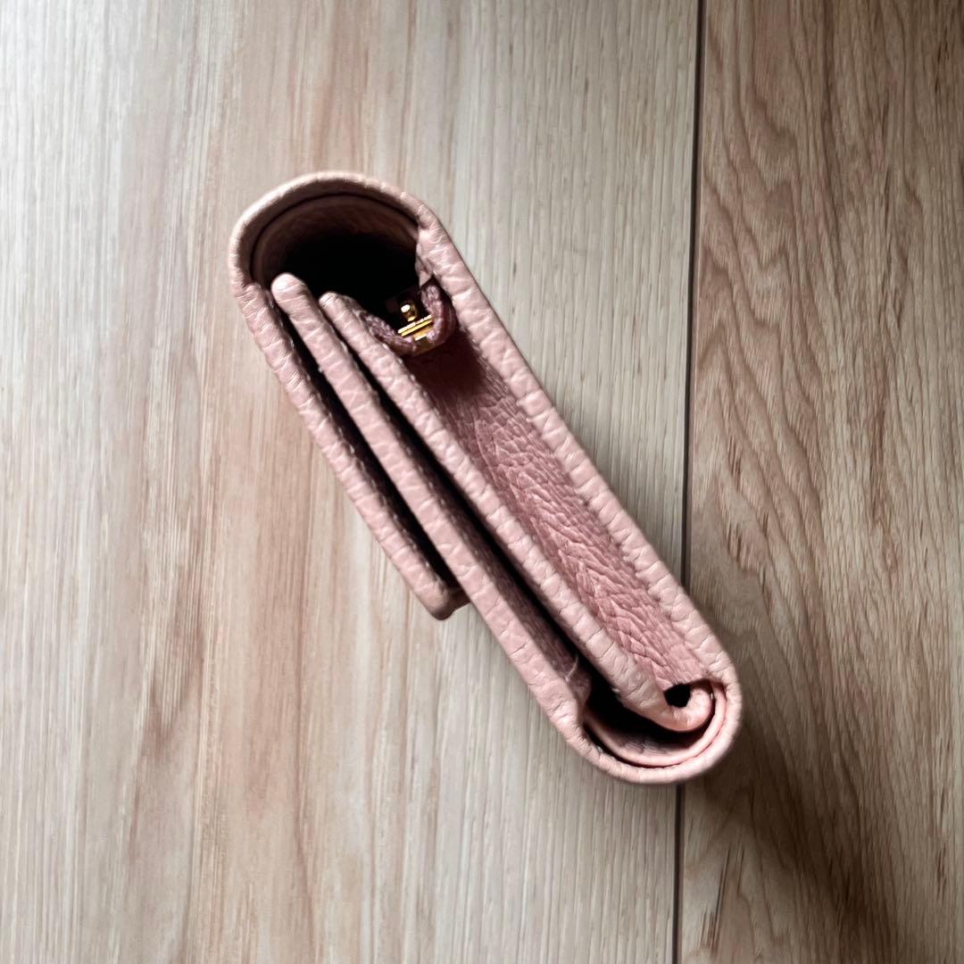 美品！GUCCI グッチGGマーモント 三つ折り財布　ピンクベージュ