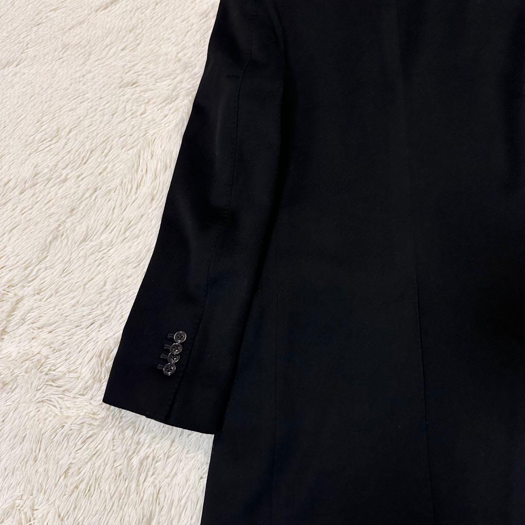 ロロピアーナ 高級イタリア生地 ウール カシミヤ混 チェスターコート ブラック
