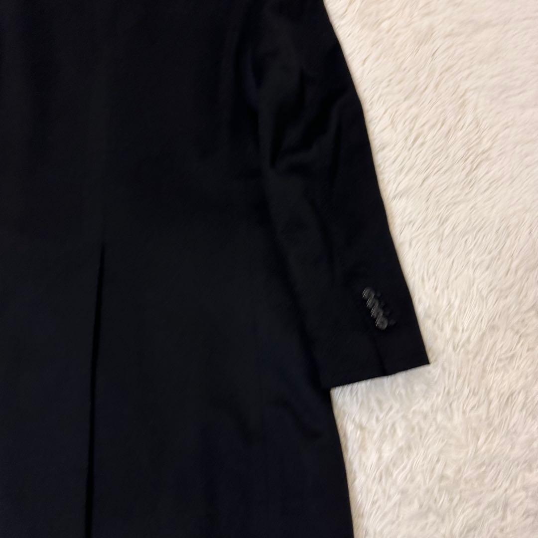 ロロピアーナ 高級イタリア生地 ウール カシミヤ混 チェスターコート ブラック