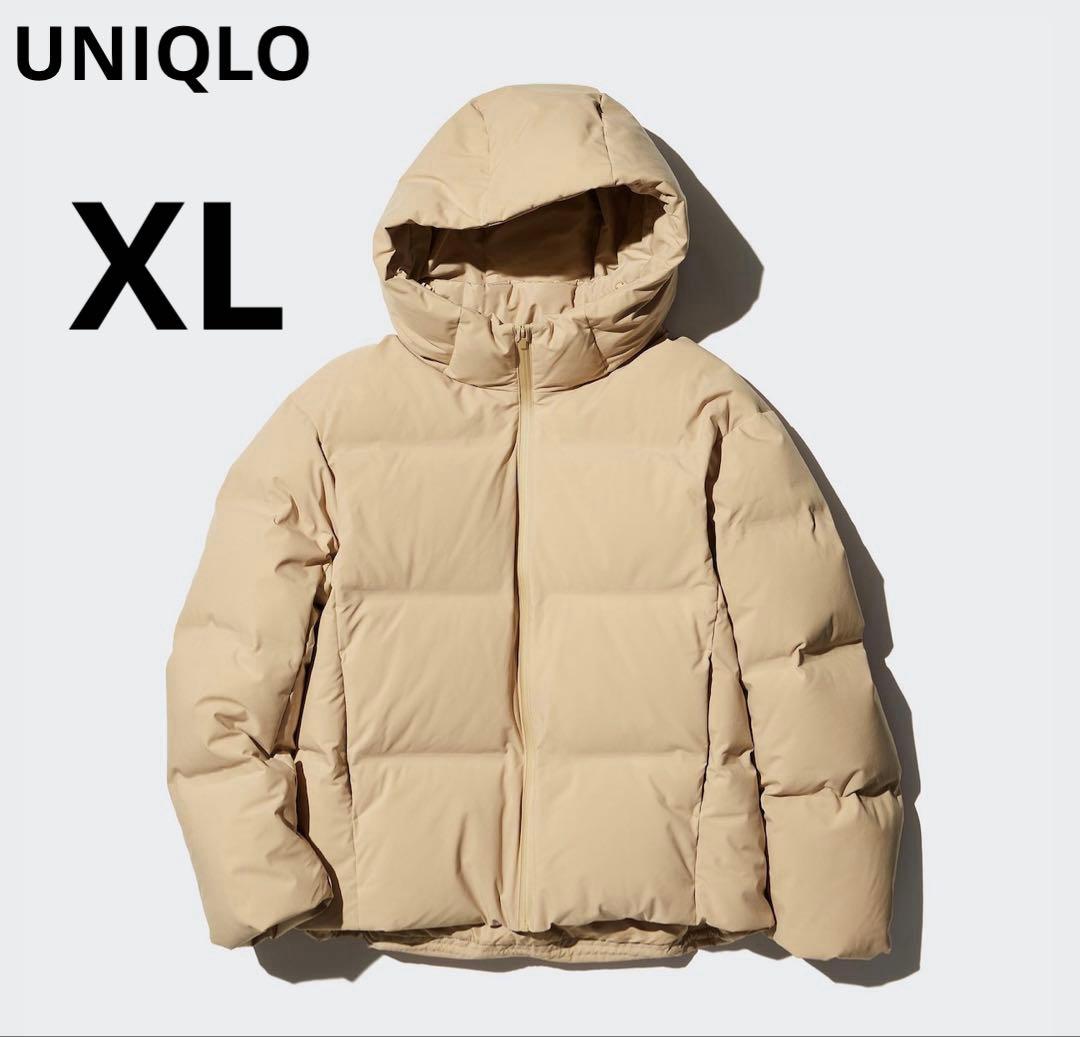 UNIQLOユニクロ シームレスダウンパーカー ベージュ XL レディース