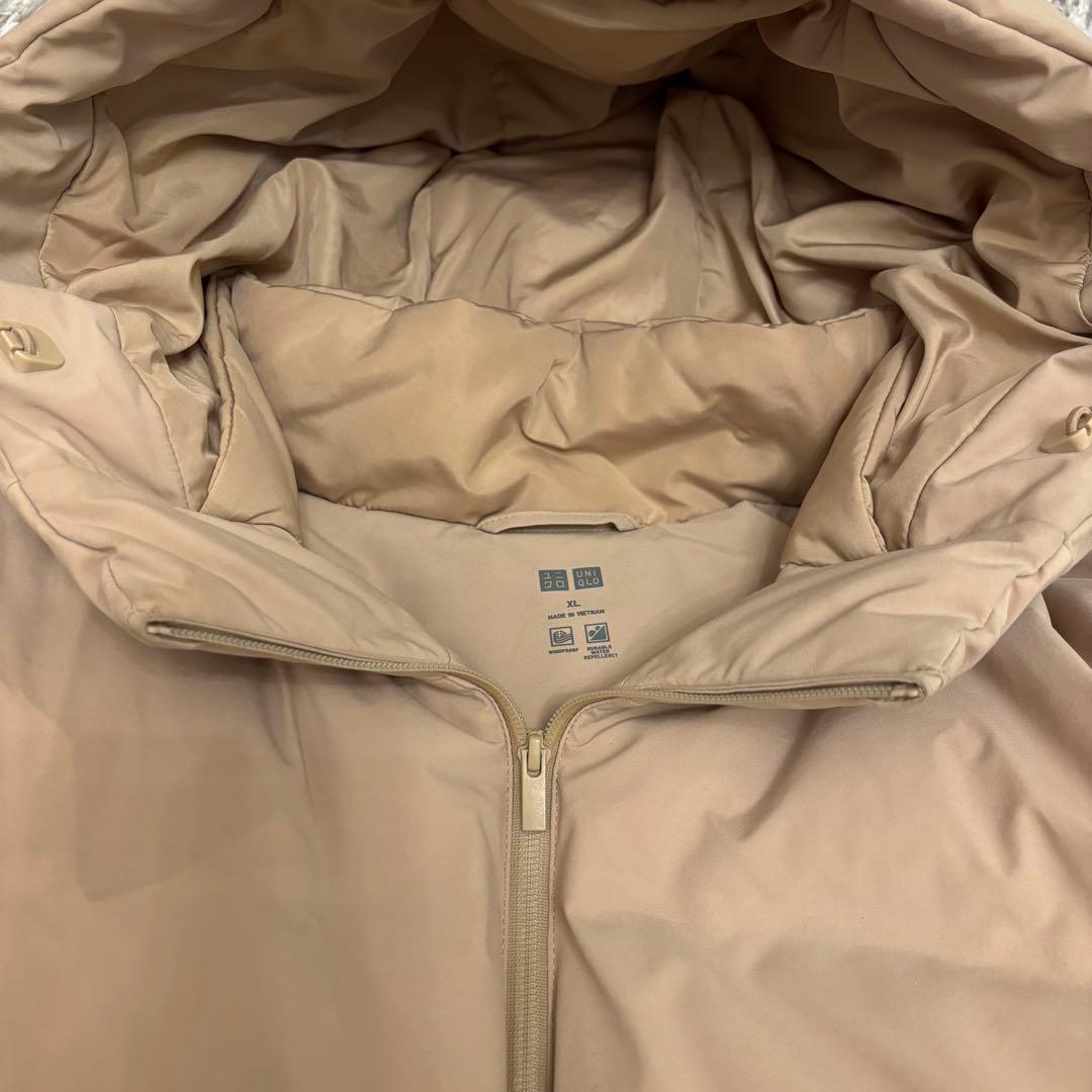 UNIQLOユニクロ シームレスダウンパーカー ベージュ XL レディース