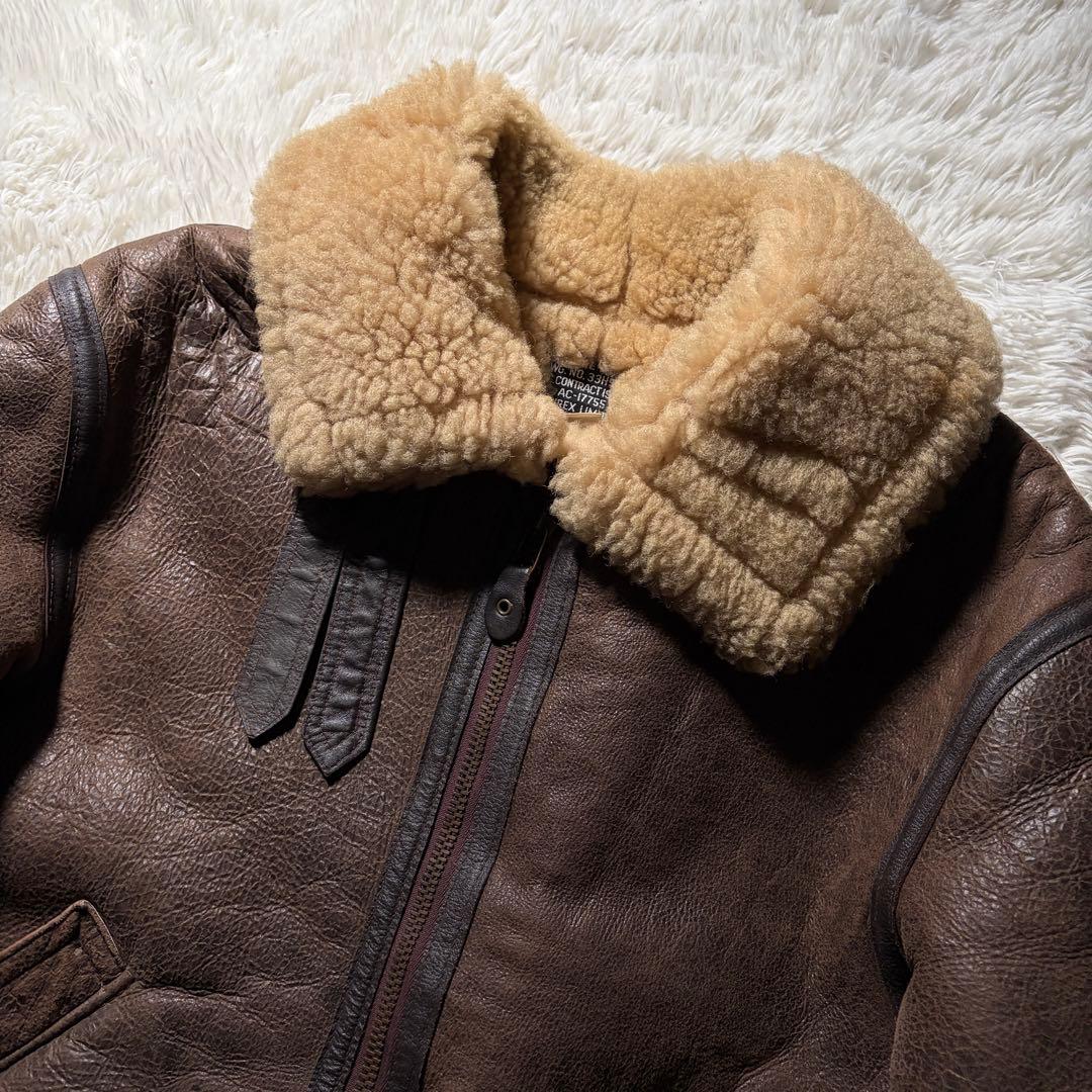 T*N様 米国製■AVIREX フライトジャケット　B-3 羊革　ムートン　ブラ