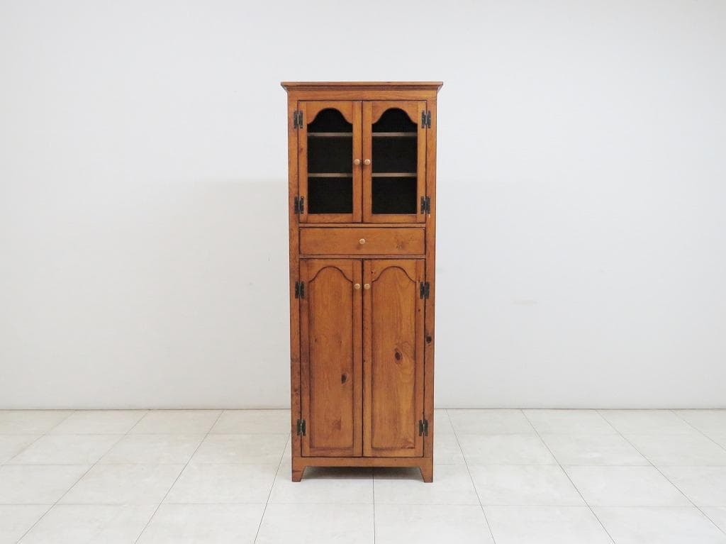 アンファン パイン無垢材 キャビネット 食器 飾り 本 書 棚 カントリー