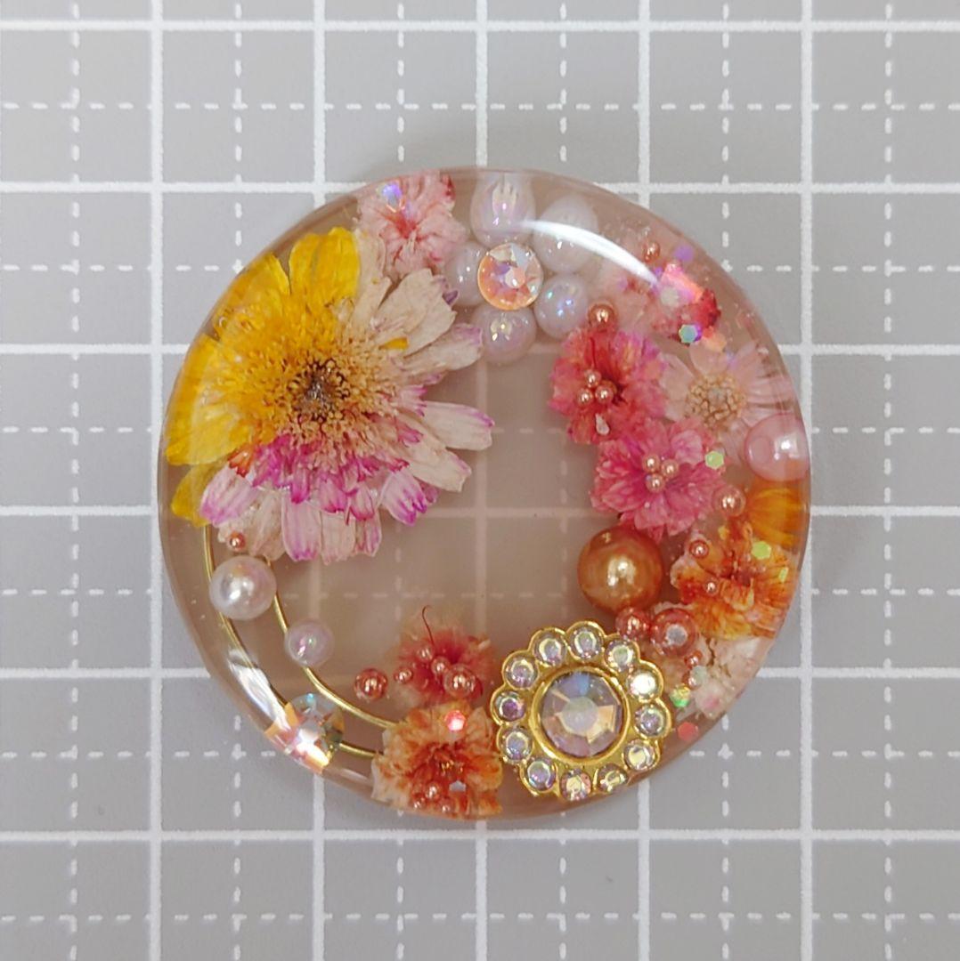 レジン　ドライフラワー　ヘアゴム　ブローチ　ポニーフック　No.243