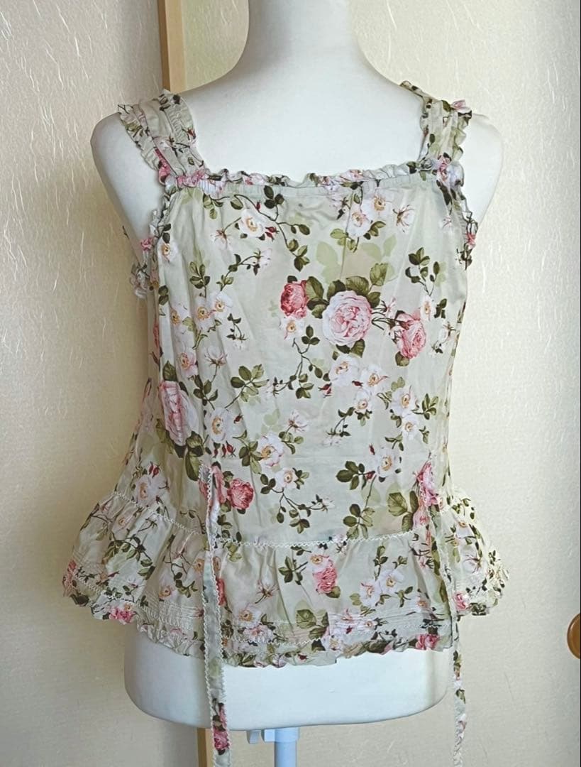 ピンクハウス　キャミソール　スカート　セットアップ　バラ　グリーン