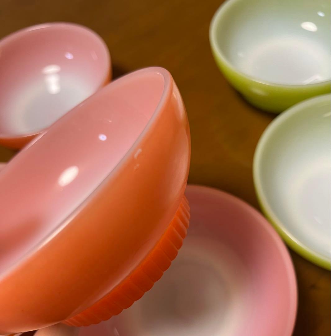 Fire-King ボウル8個　クリスマスカラー