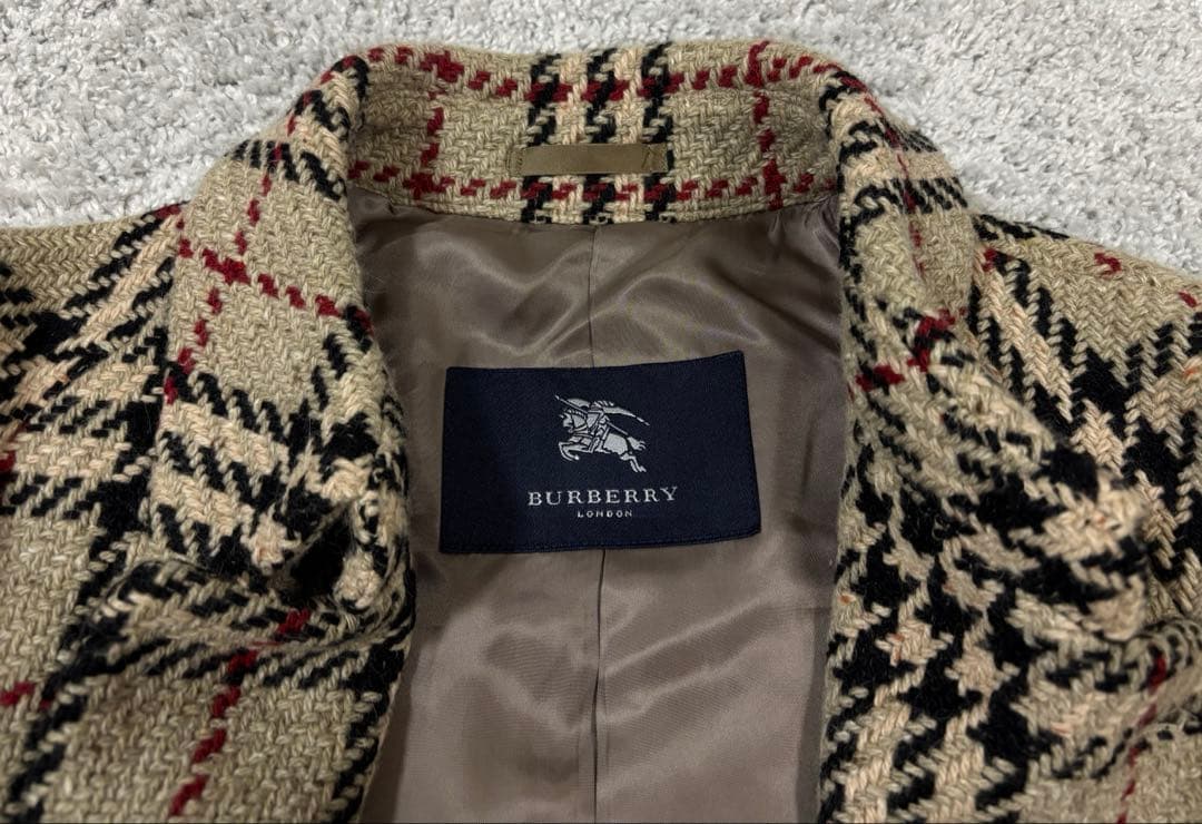 BURBERRY LONDON アンゴラ混 ツイード ノバチェック コート