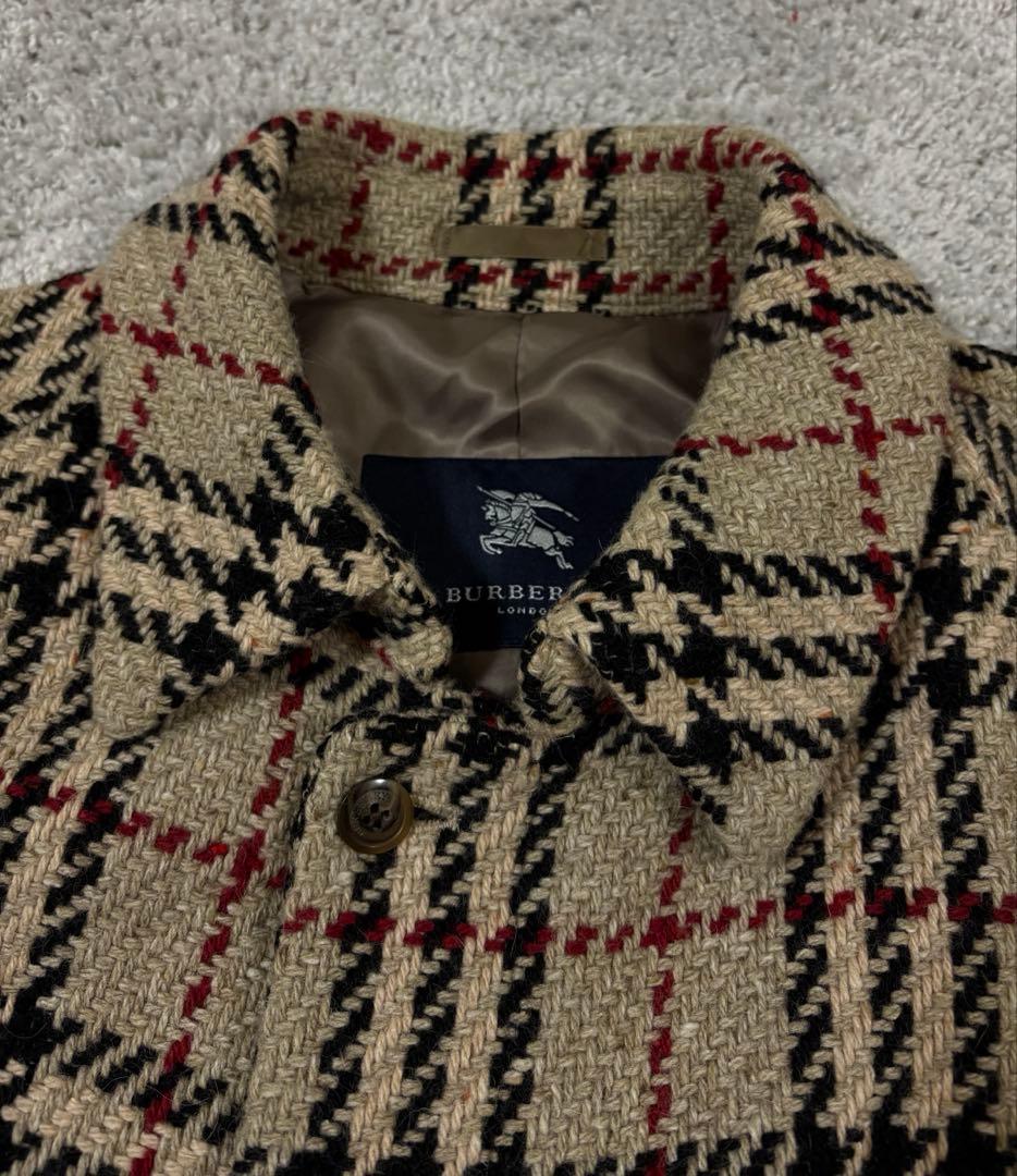 BURBERRY LONDON アンゴラ混 ツイード ノバチェック コート