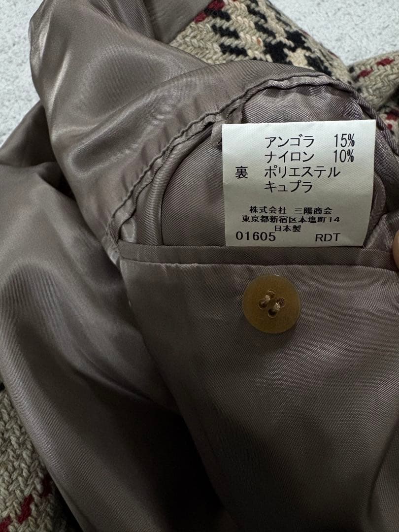 BURBERRY LONDON アンゴラ混 ツイード ノバチェック コート