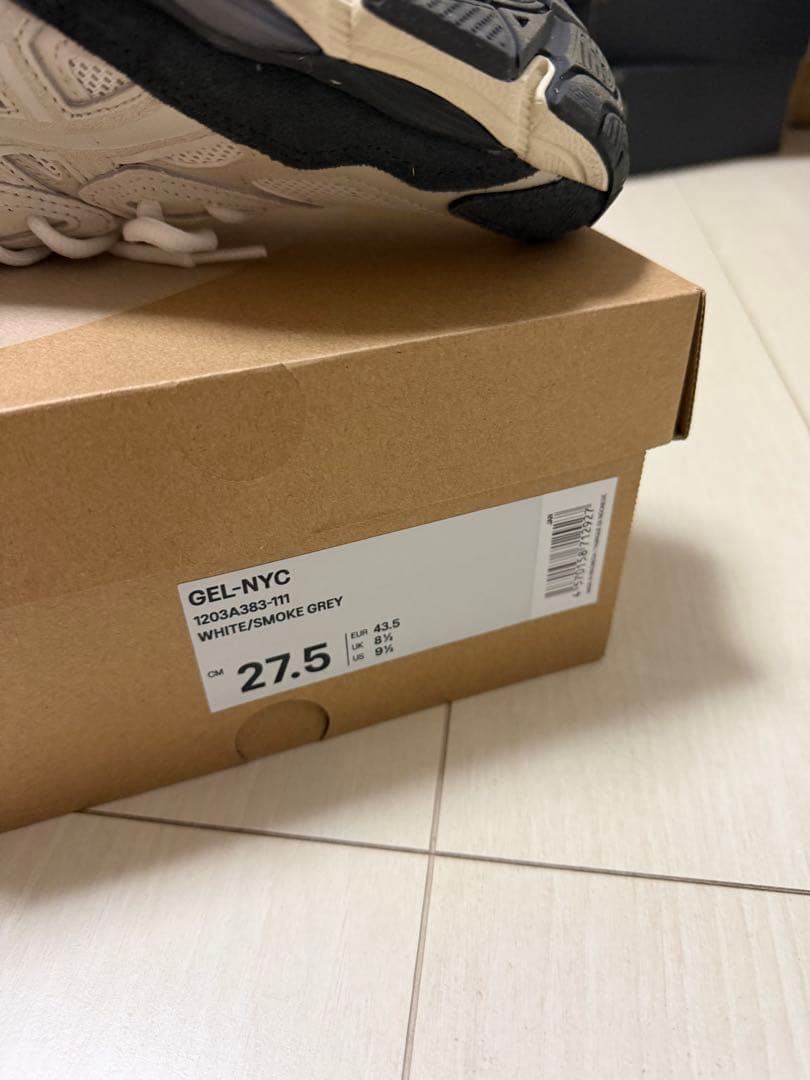 靴 asics GEL-NYC WHITE/SMOKE GREY