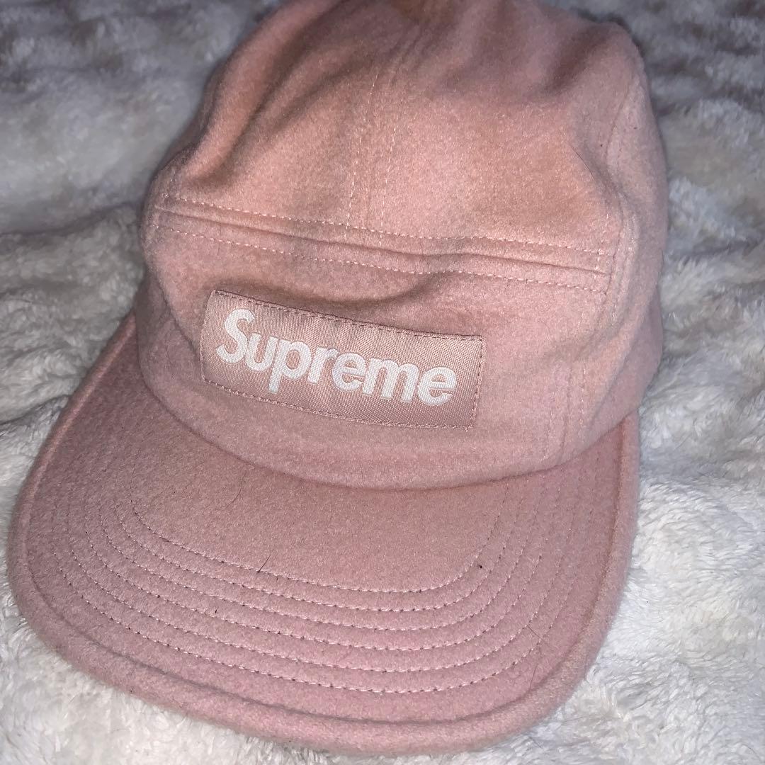 Supreme ピンク フリースキャップ