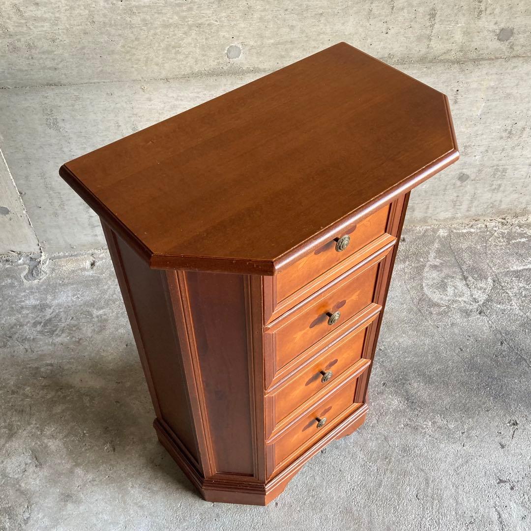 チェスト キャビネット カウンター 飾り台 置物台 木製 象嵌 家具 レトロ