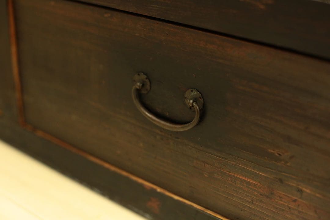 【アンティーク】ガラス戸収納棚