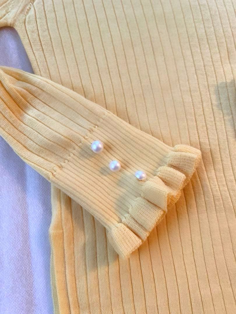 Rene2025♡美品プチフリルお袖パールニット34