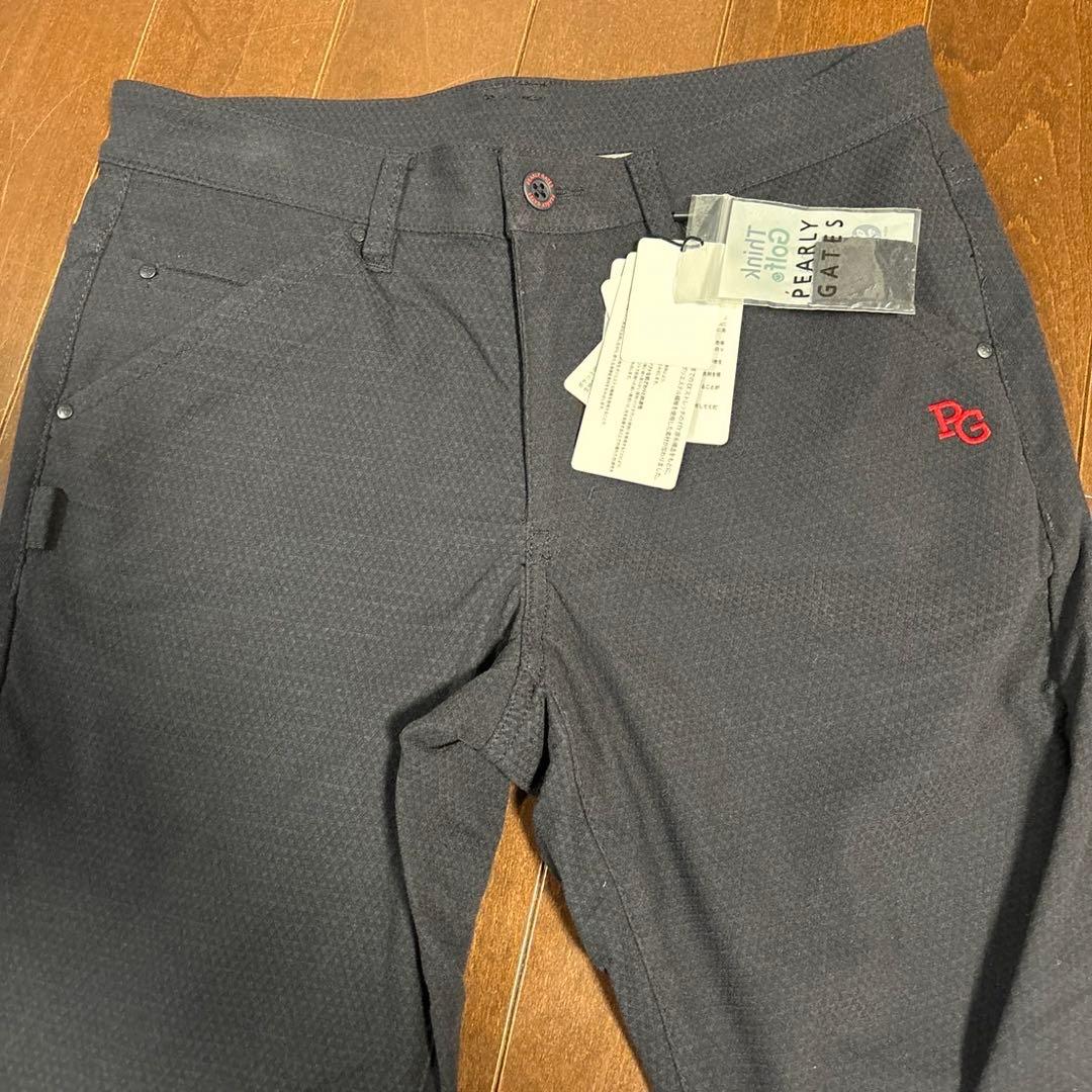 パーリーゲイツ　T/Cドビーピラミッド柄濃紺パンツサイズ4