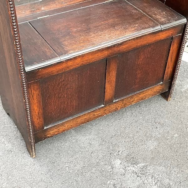 イギリスアンティーク　ホールスタンド　ベンチ・ミラー付き　玄関用ハンガー