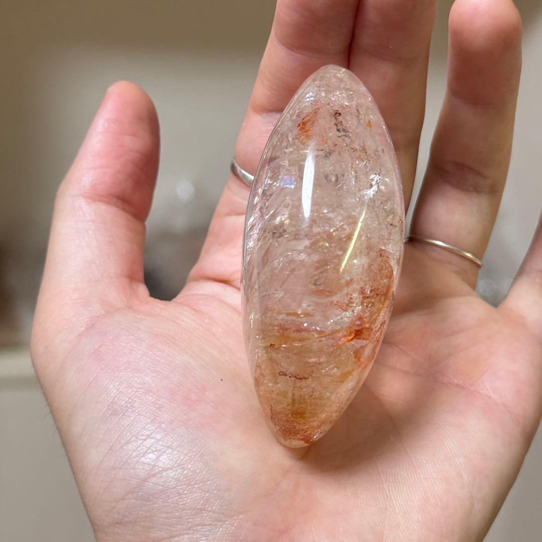 ファイヤクォーツ　握り石　125g NO.395