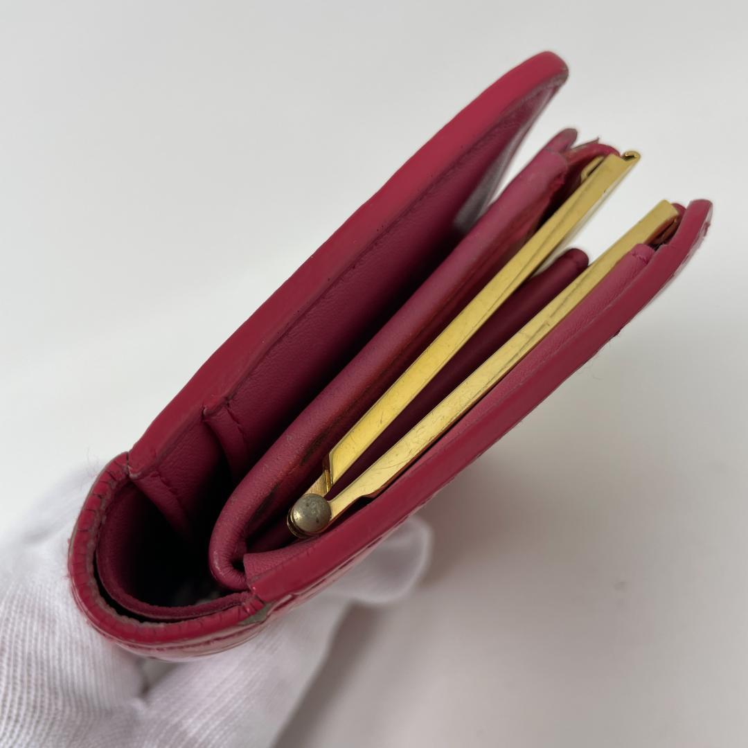 ルイヴィトン モノグラム ヴェルニ がま口 二つ折り財布 ピンク M9141F