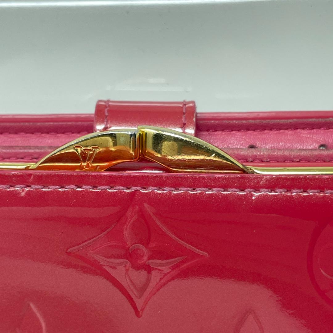 ルイヴィトン モノグラム ヴェルニ がま口 二つ折り財布 ピンク M9141F