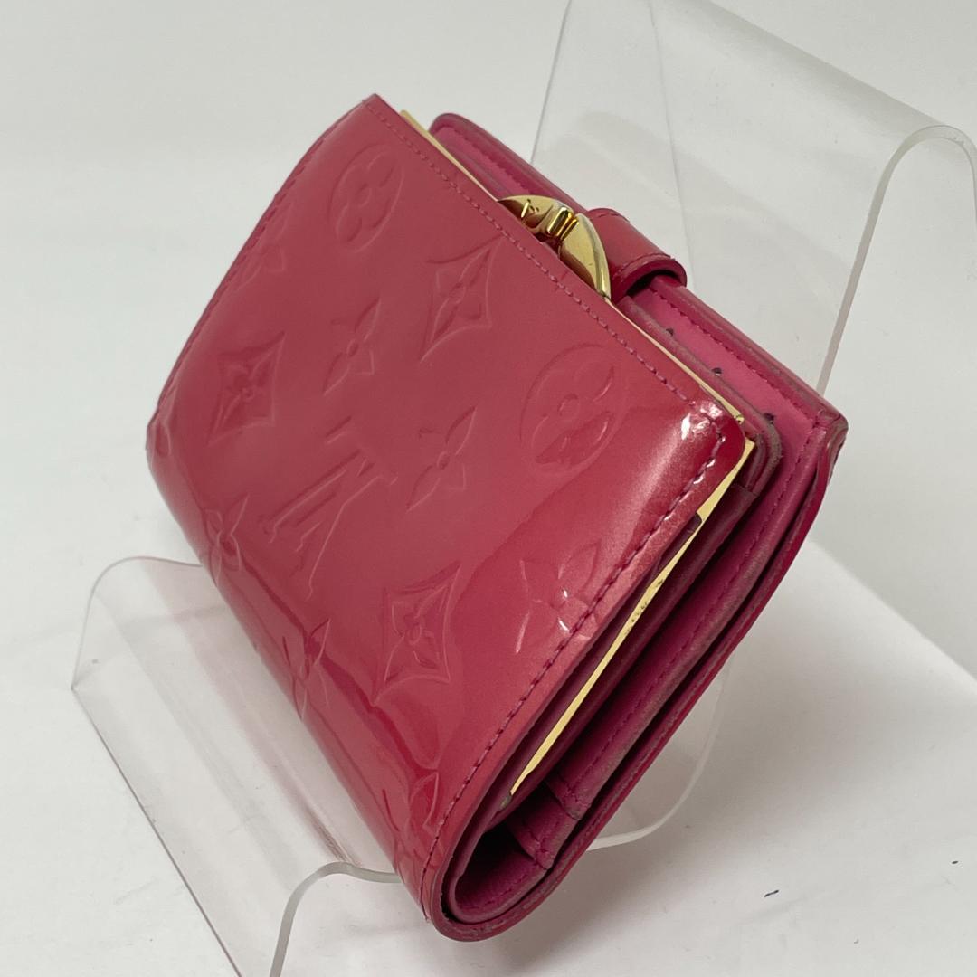 ルイヴィトン モノグラム ヴェルニ がま口 二つ折り財布 ピンク M9141F