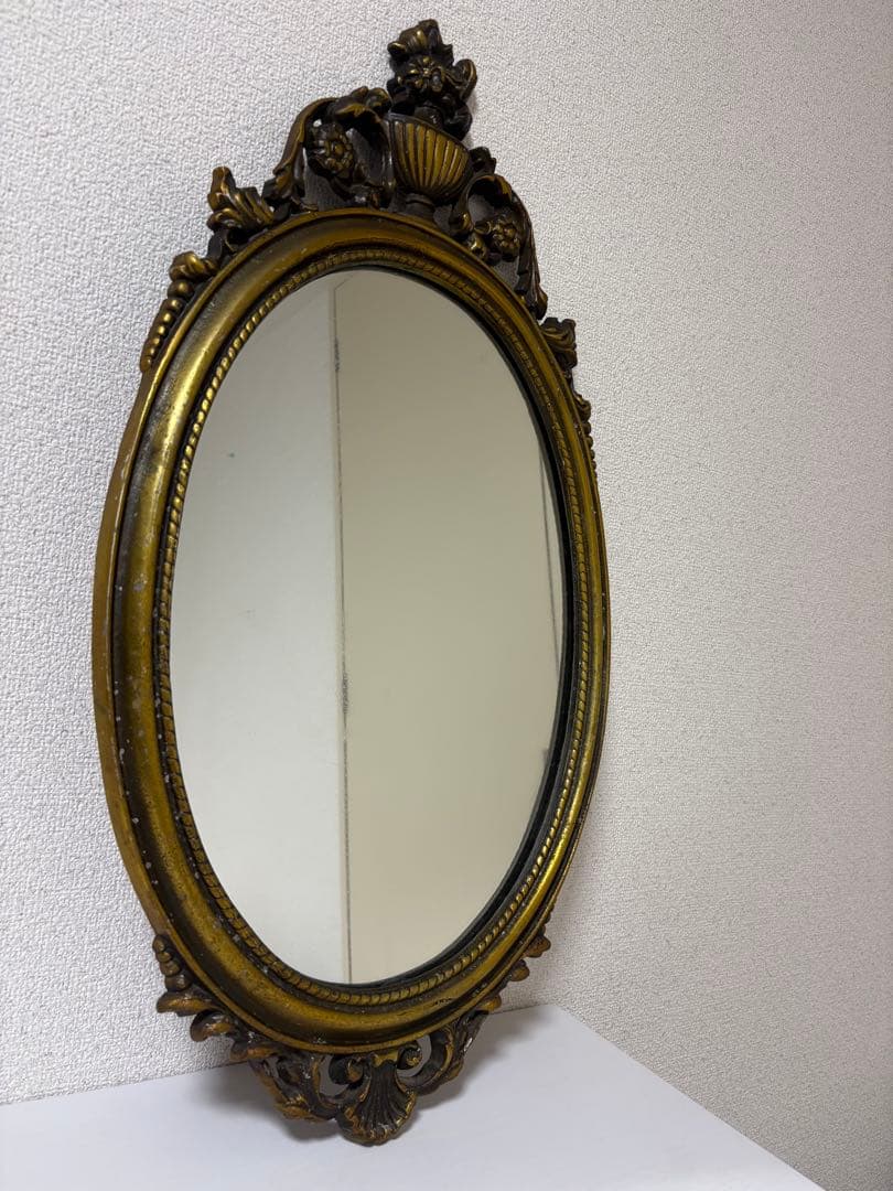 アンティーク風　壁掛けミラー　インテリア　フレンチシャビー　宮殿
