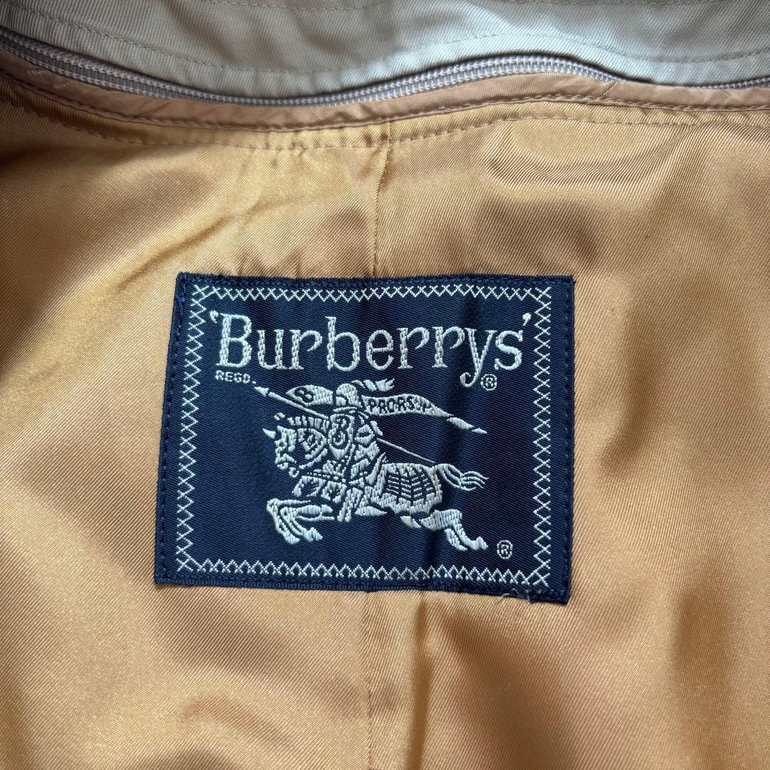 バーバリー ノバチェック ステンカラーコート　ライナー付 メンズL相当アイボリー