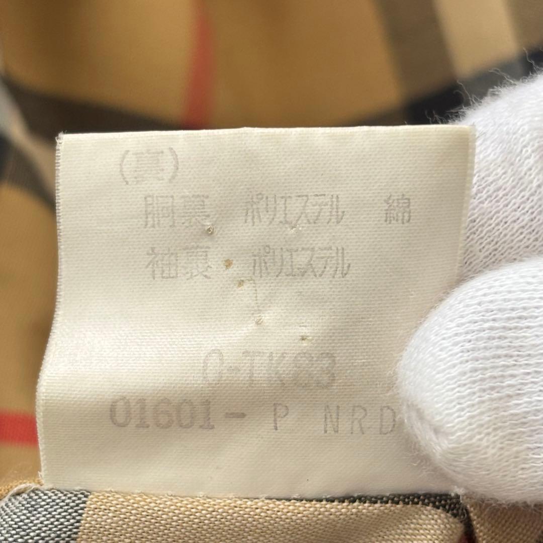 バーバリー ノバチェック ステンカラーコート　ライナー付 メンズL相当アイボリー