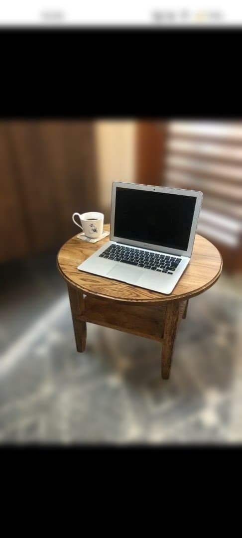 なら無垢材　円形木製センターテーブル