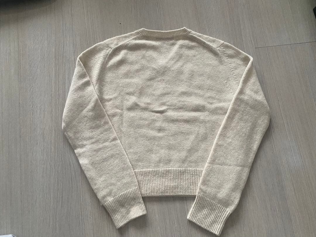 Mardi Mercredi Vネック長袖セーター クリーム